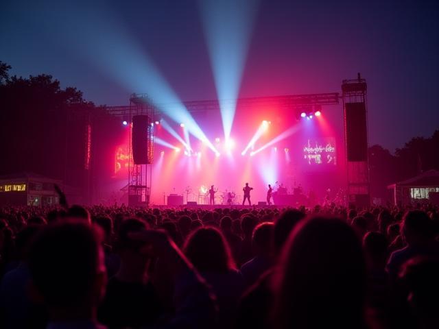Crowd and stage at a vibrant outdoor music concert capturing energy and excitement